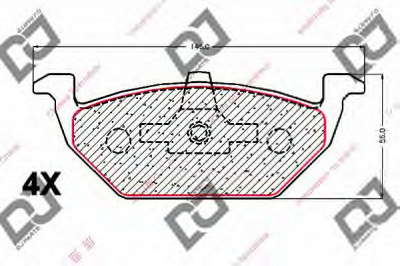 DJ PARTS bp2033 -  Комплект тормозных колодок, дисковый тормоз